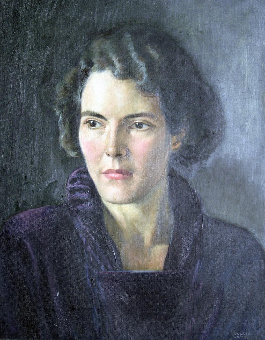 Mrs Dulcie Lambrick (1901-), oil on canvas, Portrait of Mrs Irene Horner, signed, 50 x 39cm